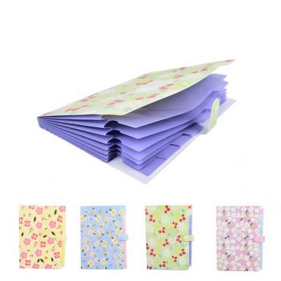 Hot Selling Plastic Candy Color File Folder Flower Document Bags Expanding Wallet Bill Folders for Documents Fichario Escolar