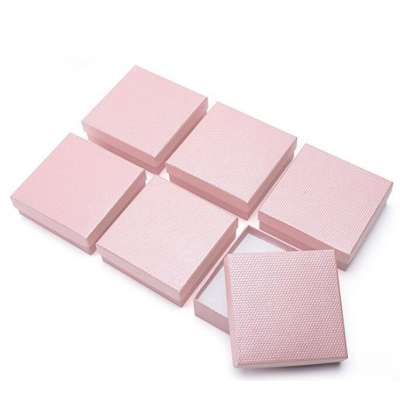 Jewelry Gift Boxes 3.5x3.5x1.25" Pink Honeycomb Pattern Cardboard Bracelet Pendent Earring Jewelry Gift Bag