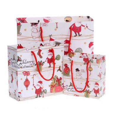 Christmas Paper Gift Bags With Handle For Cookies Shopping Bag