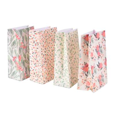 New Japanese Style Handle Bag 4Piece/Set With 1 Sheet Stickers Flower Paper Gift Bag Promotion Shopping Bags